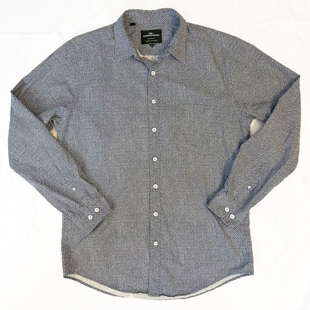 Rodd & Gunn Shirt Mens Size Medium Geometric Sports Fit Button Up Long Sleeve